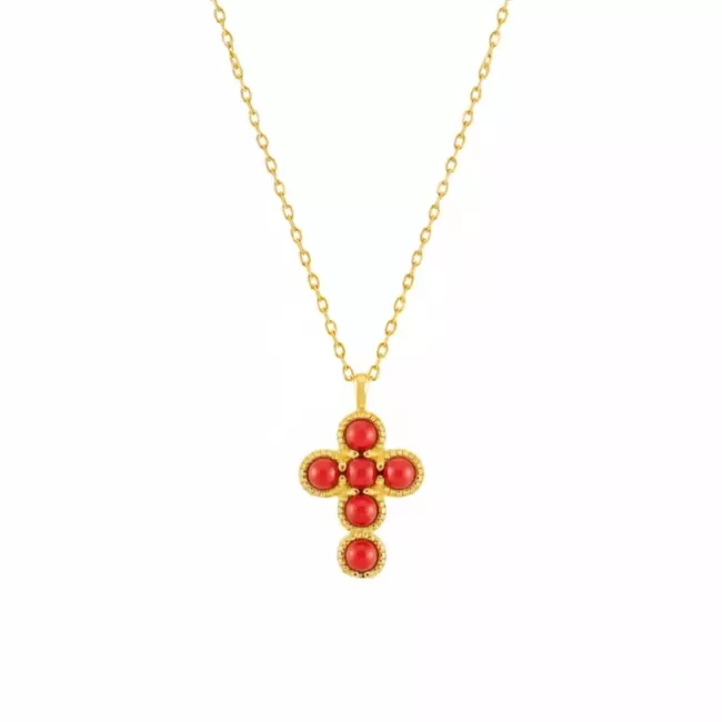 COLLIER CROIX CORAIL JEANNE