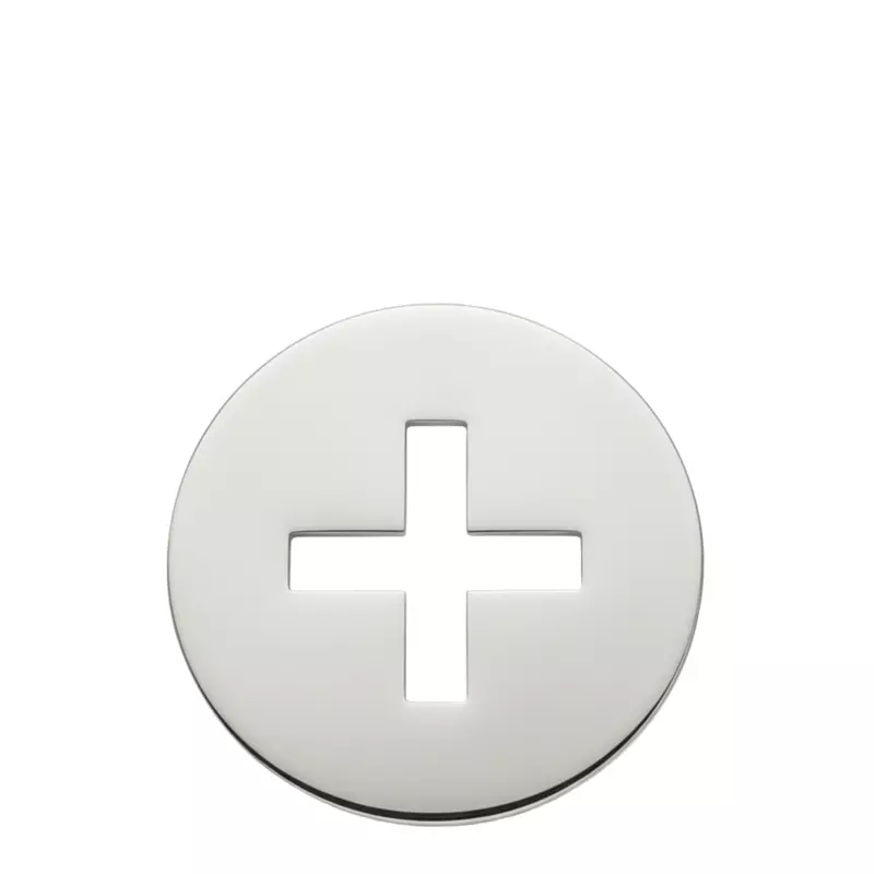  Médaille Esquisse - Pendentif Croix latine or blanc