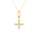 Collier - Collier Louise •  croix or jaune et perles - 0