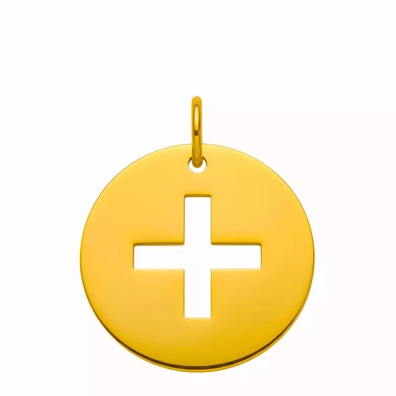  Médaille Esquisse - Pendentif croix latine avec bélière