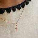 Pendentif croix classique - Pendentif Petite Croix en Or Rose 18 Carats - 1