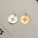  Médaille Esquisse - Pendentif Croix fine en or jaune - 1