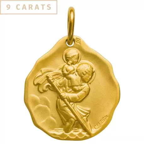 MEDAILLE SAINT CHRISTOPHE 22MM 9 CARATS