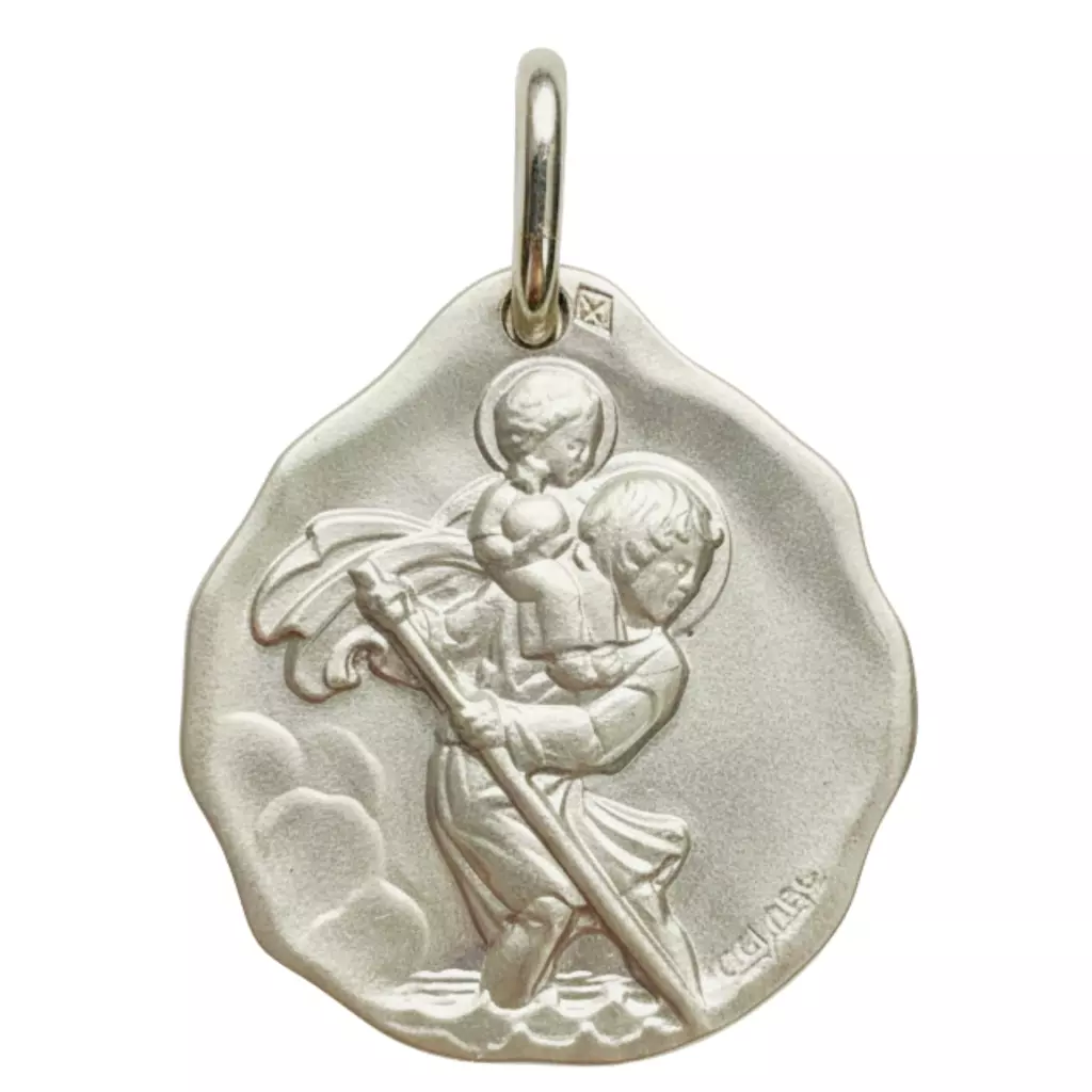 Grand Pendentif Vintage Argent Massif - D. 62 Mm - 22,3 G - Sans Marque, Bel état