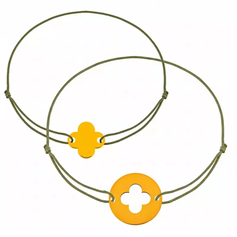 Bracelet sur cordon - Bracelet toi et moi • Croix romane