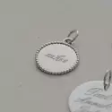 Pendentif personnalisé - Médaille jeton perlé 15 mm en or blanc 18 carats à personnaliser - 4