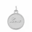 Pendentif personnalisé - Médaille jeton perlé 15 mm en or blanc 18 carats à personnaliser - 1