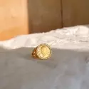 Bague - Bague Médaille Vierge rayonnante • Diamants - 4