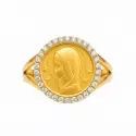 Bague - Bague Médaille Vierge rayonnante • Diamants - 0