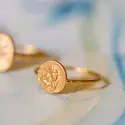 Bague - Bague médaille Ange Penseur • or 9 carats - 4