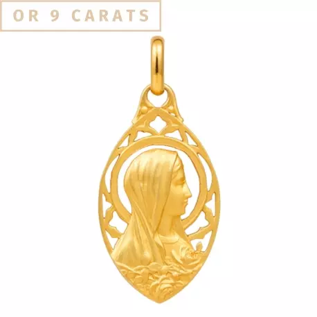 Vierge de profil ajourée • or 9 carats