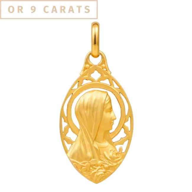 Vierge de profil ajourée • or 9 carats