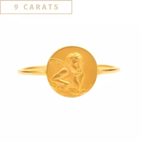 BAGUE ANGE PENSEUR OR JAUNE 9 CARATS