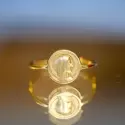 Bague - Bague médaille Vierge de profil • or 9 carats - 1