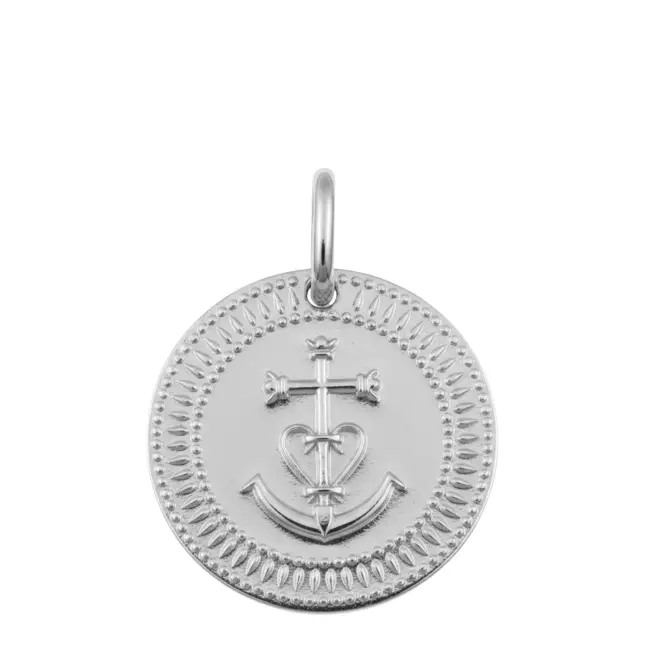 Médaille Galet Croix de Camargue Argent