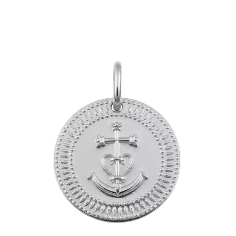 Médaille Symboles - Médaille Galet Croix de Camargue Argent