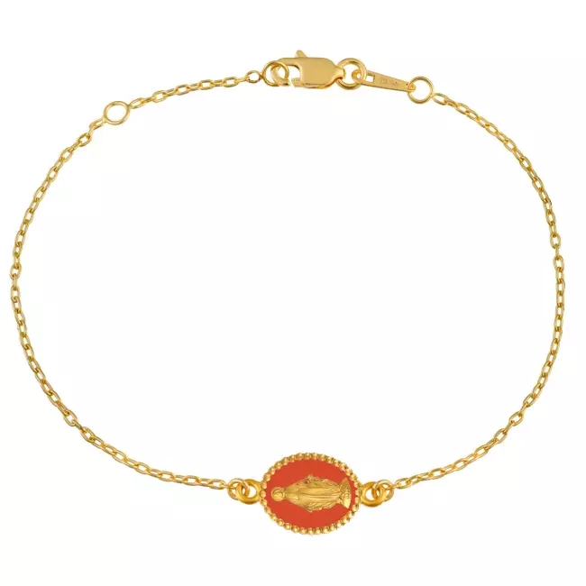 BRACELET MEDAILLE MIRACULEUSE CORAIL