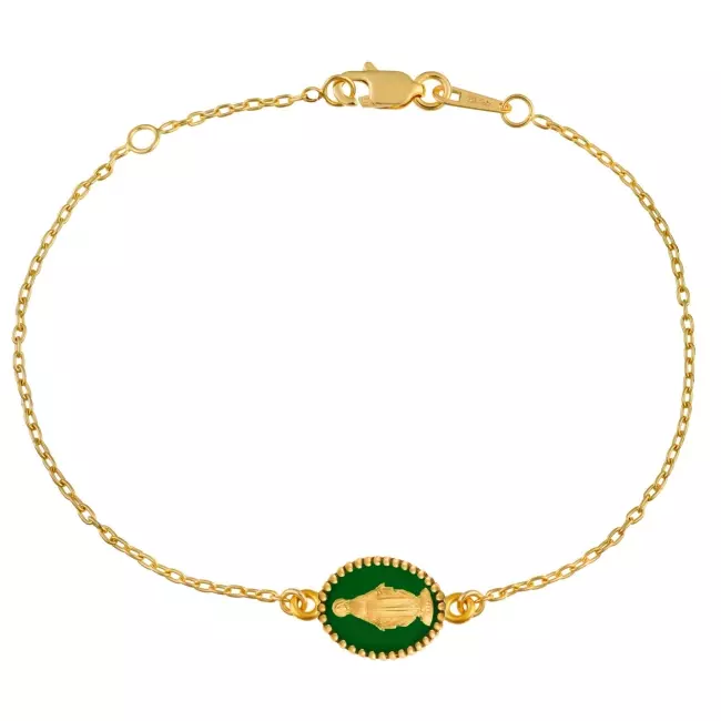 BRACELET MEDAILLE MIRACULEUSE EMERAUDE