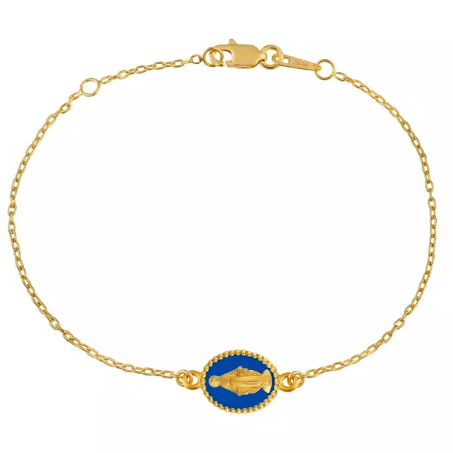 BRACELET MEDAILLE MIRACULEUSE BLEU ROI