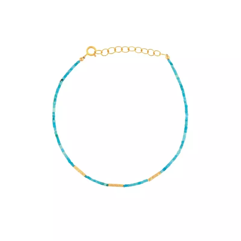 Bracelet - Bracelet Nina • Turquoises et perles or