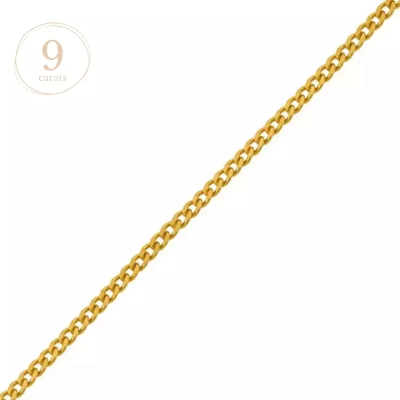 Chaine de baptême - Chaine gourmette médium 40cm • Or 9 carats