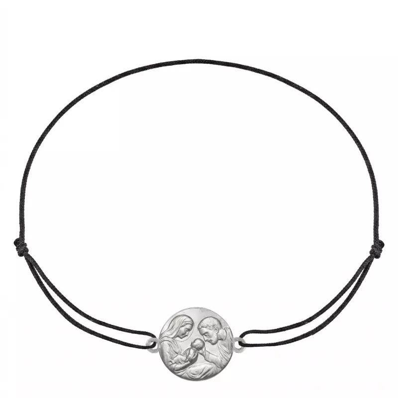 Bracelet sur cordon - Bracelet cordon • Sainte Famille de Nazareth • Argent