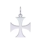 Pendentif croix classique - Pendentif Croix des Templiers • Or blanc 18 carats - 0