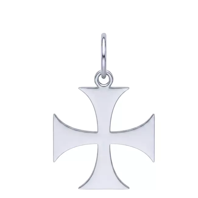 Pendentif Croix des Templiers• Or Blanc 18 Carats