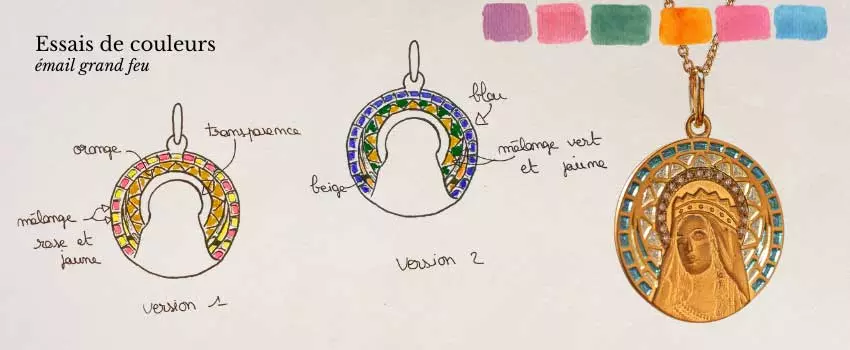 Ancien pendentif argenté Médaille blason armoiries PAYS BASQUE bijou vinage 5010
